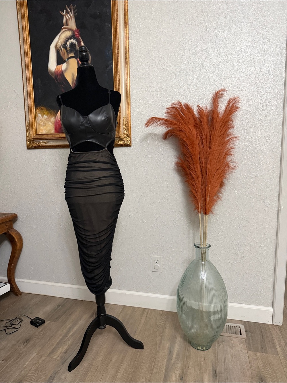 Privy Black Sheer Ruched Pencil Skirt - Women